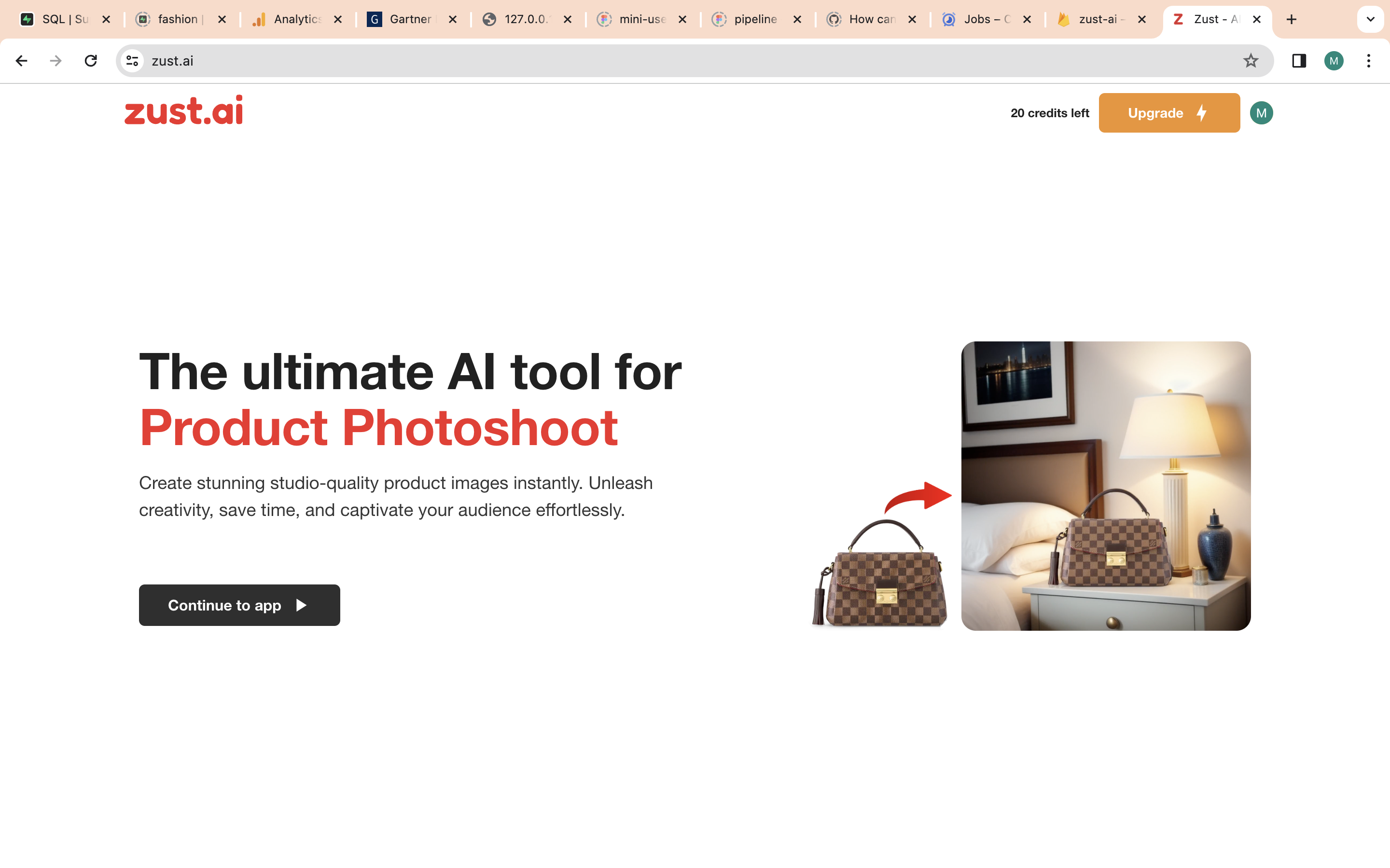 screenshot of Zust ai